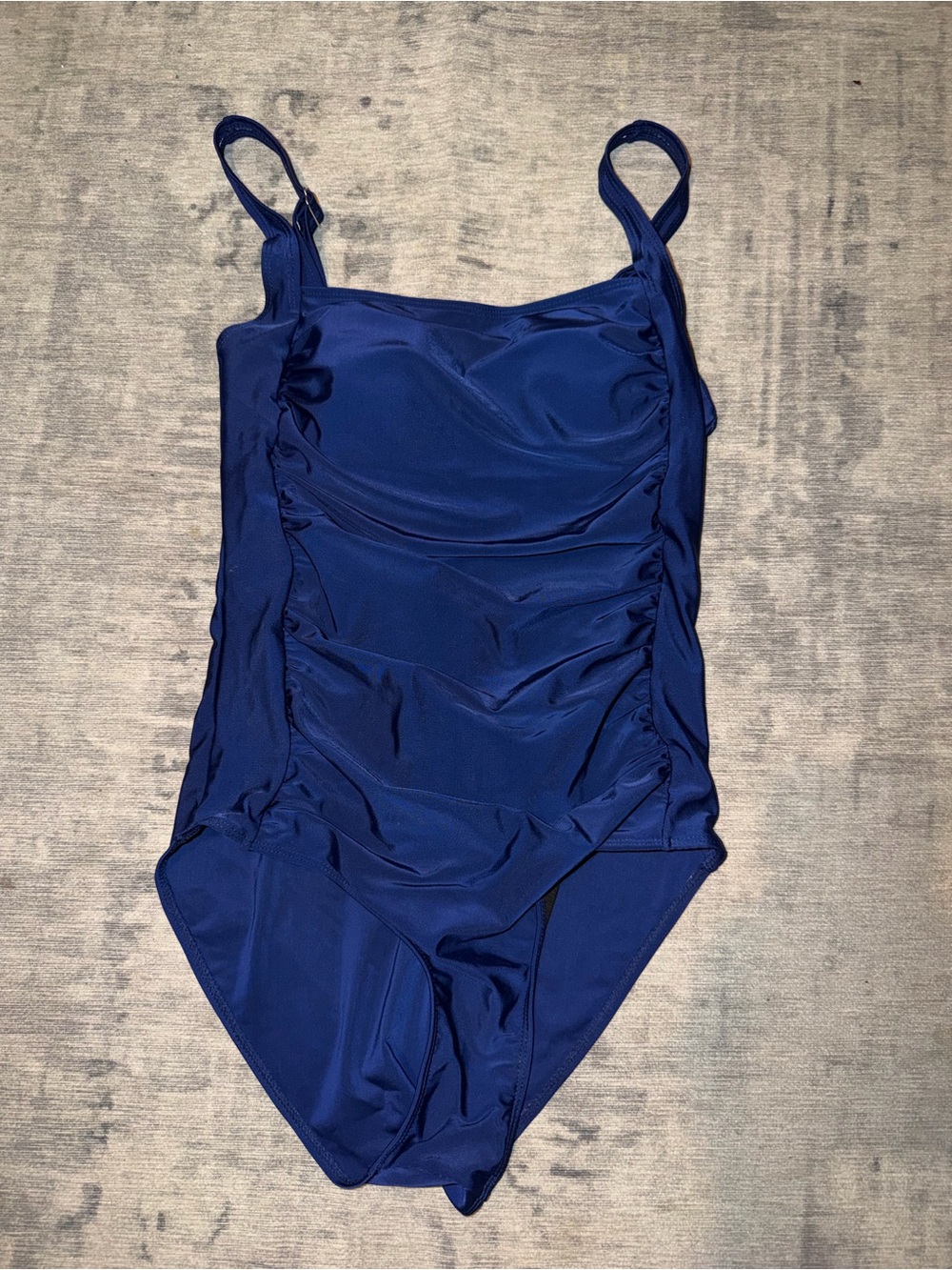 Navy ruched swimsuit, size M NWOT